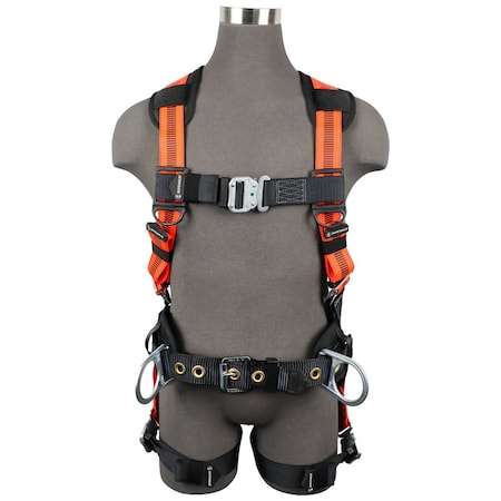 Safewaze V-Line Construction Harness: 3D, QC Chest, QC Legs, XL FS99160-E-QC-XL